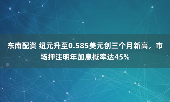 东南配资 纽元升至0.585美元创三个月新高，市场押注明年加息概率达45%